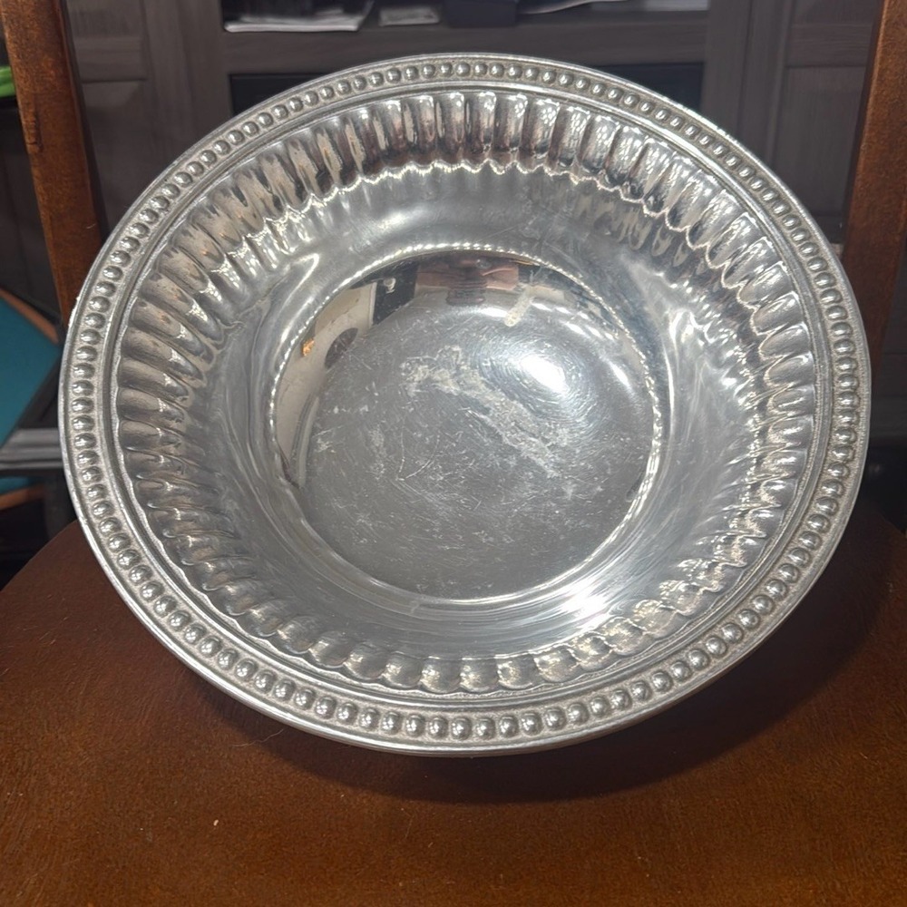 Wilton Armetale Flutes & Pearls RWP Pewter Bowl 12 Inch